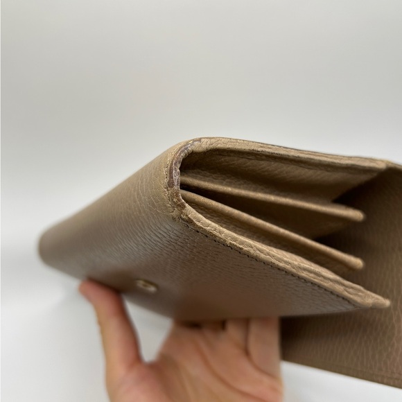 Authenticated GUCCI GG Marmont Leather Bifold Long Wallet Light Pink - Picture 7 of 10